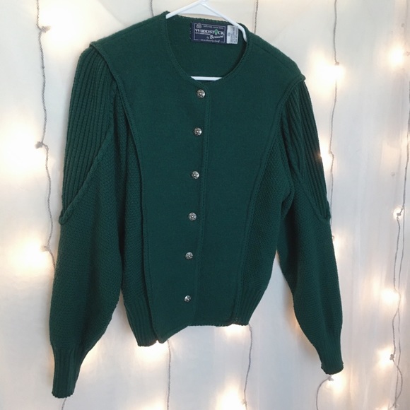 Glamorous vintage green wool sweater - Picture 1 of 5